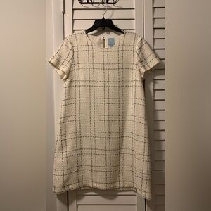 Elegant Cream Plaid Dress